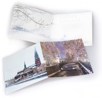 Julkort med Dombron & Domkyrkan på yttersidorna. Julhälsning på insidan