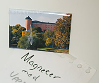 Uppsala slott och Svandammen, magnet med uppsalabild